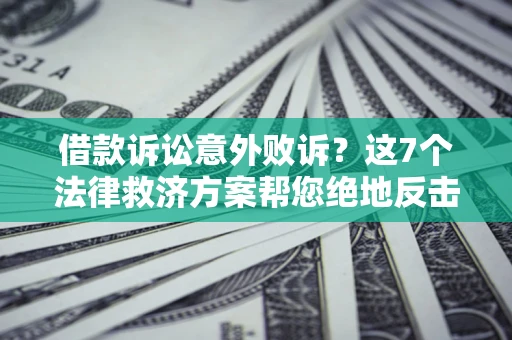 济南借款诉讼意外败诉？这7个法律救济方案帮您绝地反击！