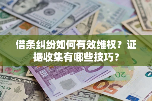 济南借条纠纷如何有效维权？证据收集有哪些技巧？