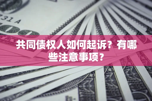 济南共同债权人如何起诉？有哪些注意事项？